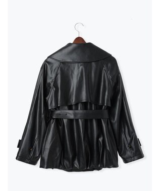 Te chichi レザーショートトレンチコート《2025Autumn catalog vol.2 item》 ブラック