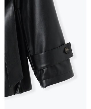 Te chichi レザーショートトレンチコート《2025Autumn catalog vol.2 item》 ブラック