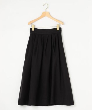 組曲 【洗える・イージーケア】カラーボイル フレアスカート ブラック系