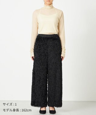 NAVE 【Nave・洗える】フェザーフリンジ イージーパンツ ブラック系