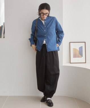 WEGO 【ANGIE VINTAGE】オーバーサイズデニムシャツ ブルー