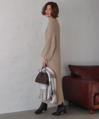 WEGO 【WEB限定/2025年秋冬新作】ニットワンピース ベージュ