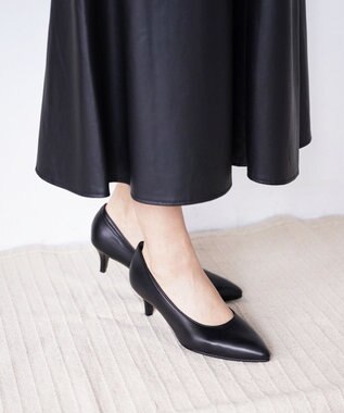 Pointer 日本製 ポインテッドトゥプレーンパンプス ブラック