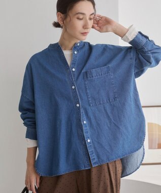 WEGO 【ANGIE VINTAGE】オーバーサイズデニムシャツ ブルー