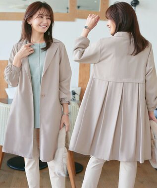Tiaclasse 【洗える】バックプリーツパフスリーブコート