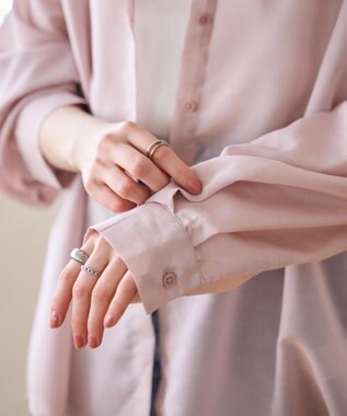 WEGO 【シワになりにくい/手洗い可】シアーBIGシャツ ライトピンク