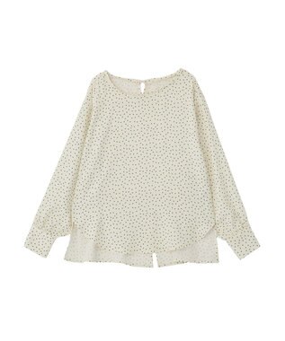 Green Parks ドットイージーケアバックスリットブラウス Dot