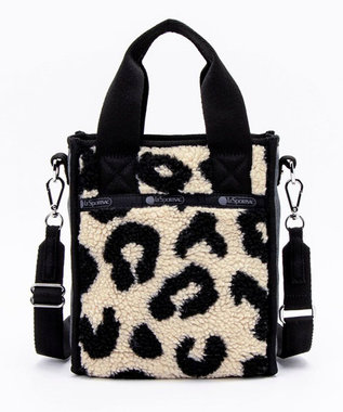 LeSportsac DENIM MINI N/S TOTE/ブラックデニム/レオパードシェルパ ブラックデニム/レオパードシェルパ
