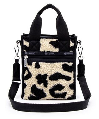 LeSportsac DENIM MINI N/S TOTE/ブラックデニム/レオパードシェルパ ブラックデニム/レオパードシェルパ