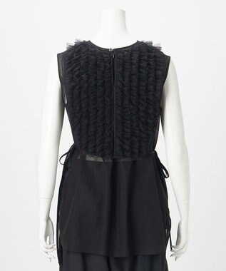 23区 【GOLD LABEL】コットンオーガンジー ジレコンビ ブラウス ブラック系