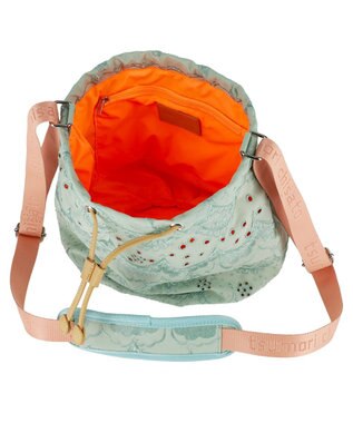 tsumori chisato CARRY スカラップ 刺繍 ショルダーバッグ 巾着 グリーン