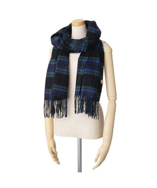 MOONBAT WEB限定【洗える】ミエル (miel) カシミヤ100％ チェックマフラー ブラック