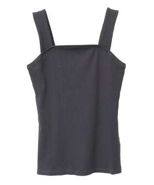 earth music&ecology ワイドストラップキャミソール Charcoal Gray
