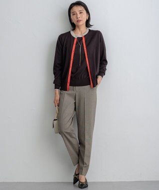 23区 S 【洗える】サステナブルウール 半袖 ニット ダークブラウン系1