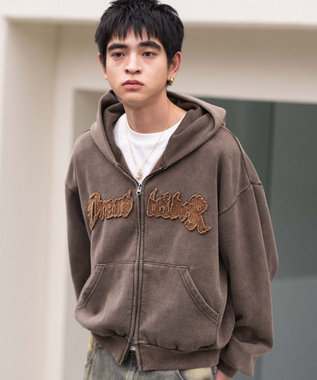 WEGO 【ユニセックス着用ITEM/MLサイズ展開】ショートグラフィックZIPパーカー