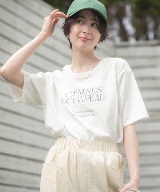 Green Parks 【適ON】多段きれい目ロゴＴシャツ Off White