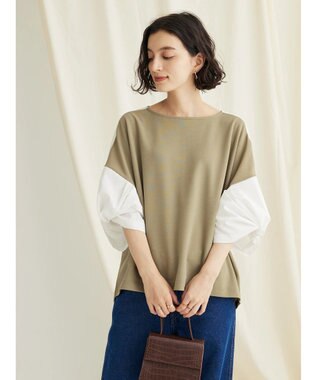 CRAFT STANDARD BOUTIQUE 袖ねじり切り替えプルオーバー Khaki