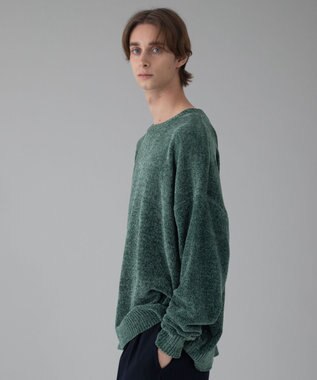 WEGO 【ユニセックス着用ITEM/MLサイズ展開】ベロアモールプルオーバー グリーン