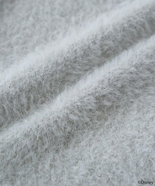 earth music&ecology 【予約】Disney/ポイントミッキーラメシャギーカーデ ライトグレー