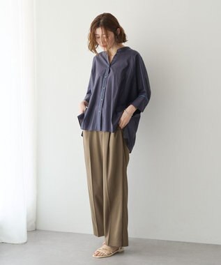 YECCA VECCA ペーパータッチドルマンシャツ Navy