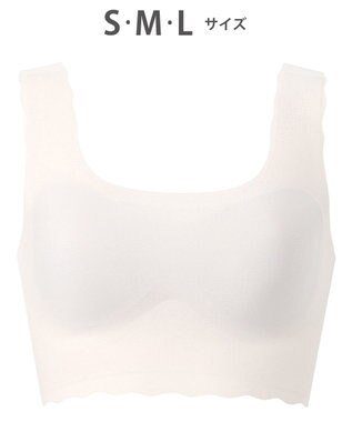 WACOAL 【GOCOCi ゴコチ】 ノンワイヤーブラ ハーフトップ まるでつけていないような着ごこち ムレにくい フラット仕上げ ホックなし CGG510 /ワコール アイボリー