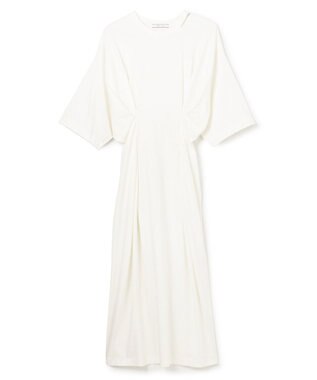 BEIGE， 【洗える】S.BABILA / スリットネックウエストタックワンピース Ecru