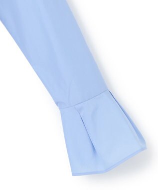 ICB L 【洗える】 トリアセコットンタイプライター シャツブラウス サックスブルー系