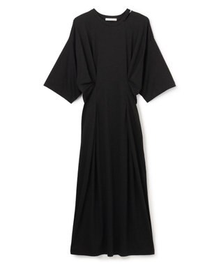 BEIGE， 【洗える】S.BABILA / スリットネックウエストタックワンピース Black