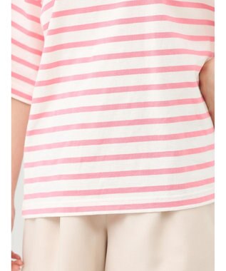 earth music&ecology ショートスリーブボーダーＴＥＥ Pink