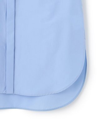 ICB L 【洗える】 トリアセコットンタイプライター シャツブラウス サックスブルー系