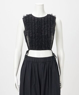 23区 【GOLD LABEL】コットンオーガンジー ジレコンビ ブラウス ブラック系