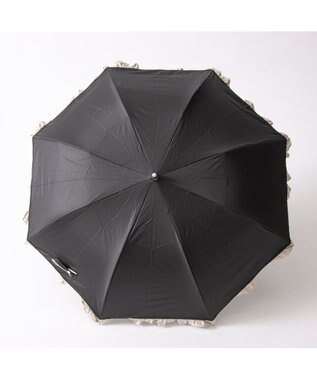 UNBILLION カシュネ cachenez / 【晴雨兼用】【日傘】 【UV カット率99.999.9％以上】PUバイカラーフリルトップレス折りたたみ傘 ブラック