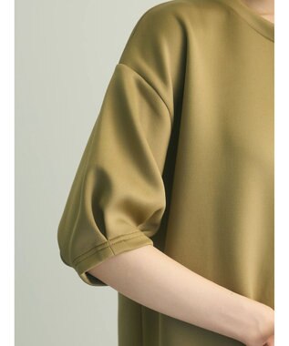 Green Parks ａ．異素材切り替えバルーンワンピース Khaki