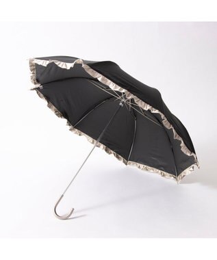 UNBILLION カシュネ cachenez / 【晴雨兼用】【日傘】 【UV カット率99.999.9％以上】PUバイカラーフリルトップレス折りたたみ傘 ブラック