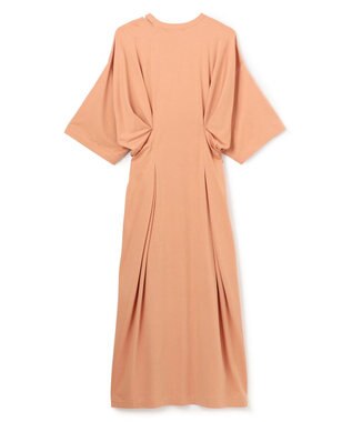 BEIGE， 【洗える】S.BABILA / スリットネックウエストタックワンピース Sunset