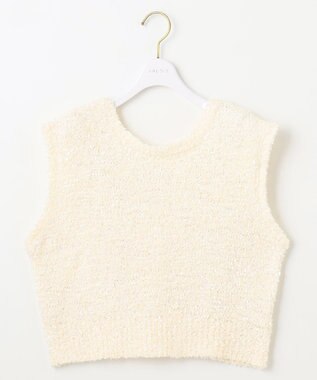 ANY SIS L 【前後着用可】リボンヤーン ベスト アイボリー