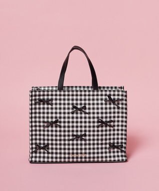 Maison de FLEUR ナローリボンスクエアバッグ Gingham Check