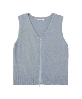 AMERICAN HOLIC ダブルZIPシャギーニットベスト Sax