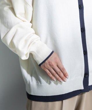 Green Parks アンチピリング前後２Ｗａｙニットカーディガン Ivory