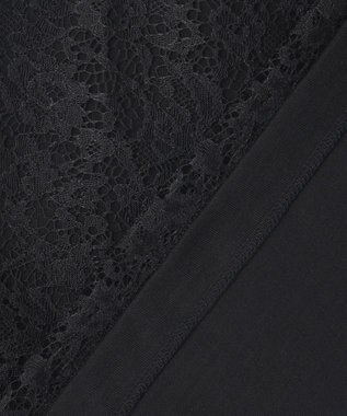 ICB 【洗える】レースコンビジャージー プルオーバー ブラック系