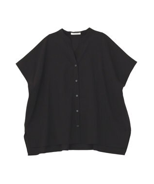Green Parks 半袖シアースキッパーブラウス Black
