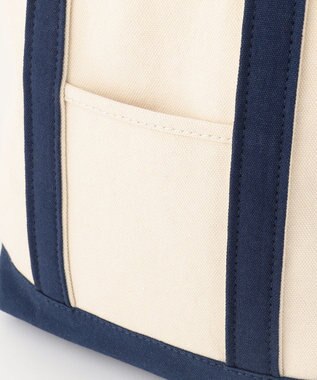 23区 ポーチ付 キャンバス トートバッグ ネイビー系