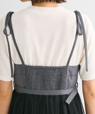 Green Parks ・ＥＬＥＮＣＡＲＥ　ＤＵＥ　チュールドッキングワンピ Charcoal Gray