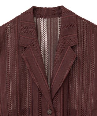 AMERICAN HOLIC 幾何学レースウエストドロストジャケット Chocolat