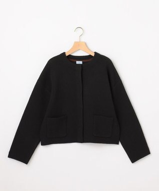 組曲 S プレーティングニットアウター ジャケット ブラック系