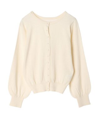 earth music&ecology 前後２ＷＡＹちびパールボタンカーディガン Ivory