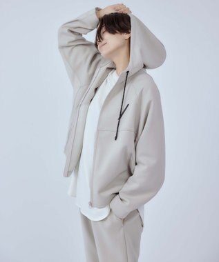 UNFILO 【ユニセックス】ストレッチ コンビパーカー ベージュ系