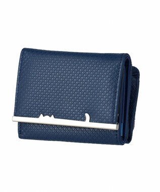 tsumori chisato CARRY クロスエンボス 3つ折りミニ財布 ネイビー