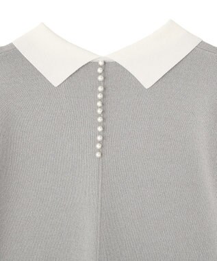 YECCA VECCA 2way襟付きフリルレイヤードニット Gray Mixture