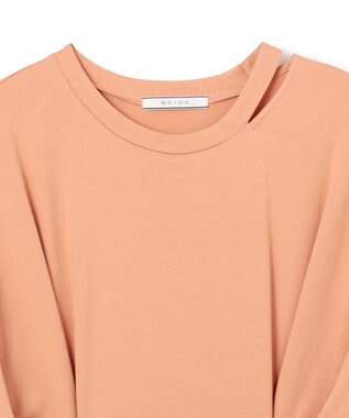 BEIGE， 【洗える】S.BABILA / スリットネックウエストタックワンピース Sunset